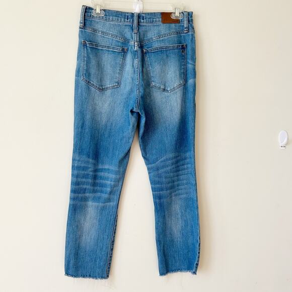 Madewell High-Rise Slim Crop Boy Jeans Size 26 Boyfriend Relaxed Dover Raw Hem - Picture 4 of 8